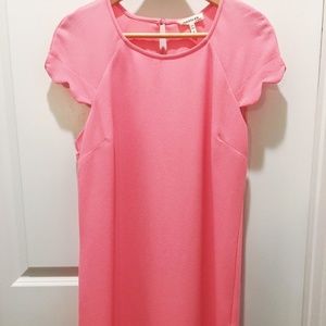 Monteau Los Angeles Hot Pink Scalloped Dress